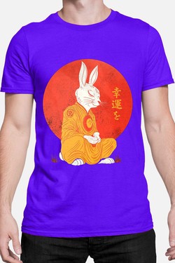 Meditation Rabbit - Tshirt Homme-MARINE