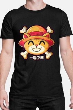 One Lucky Cat - Tshirt Homme-GRIS