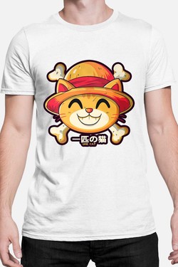One Lucky Cat - Tshirt Homme-GRIS