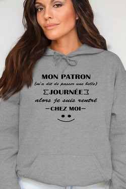 Work Escape - Sweat Capuche Femme-ROUGE