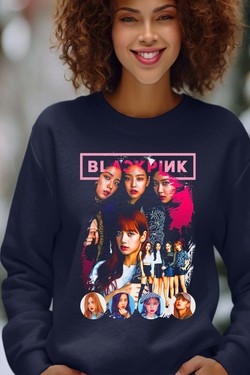 BLACKPINK Bootleg 04 - Sweat Col Rond Femme-NOIR