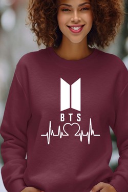 BTS Pulse - Sweat Col Rond Femme-ROUGE