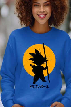 DBZ petit goku - Sweat Col Rond Femme-ROSE