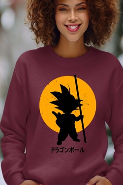 DBZ petit goku - Sweat Col Rond Femme-ROSE