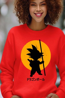 DBZ petit goku - Sweat Col Rond Femme-ROSE