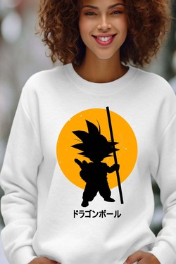 DBZ petit goku - Sweat Col Rond Femme-ROSE