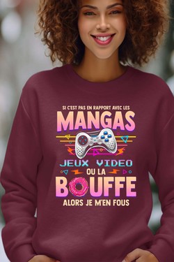 Otaku Gamer - Sweat Col Rond Femme-ROSE