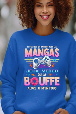 Otaku Gamer - Sweat Col Rond Femme-ROSE