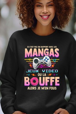 Otaku Gamer - Sweat Col Rond Femme-ROSE