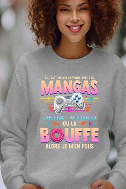 Otaku Gamer - Sweat Col Rond Femme-ROSE