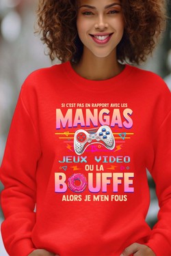 Otaku Gamer - Sweat Col Rond Femme-ROSE