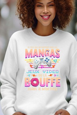 Otaku Gamer - Sweat Col Rond Femme-ROSE