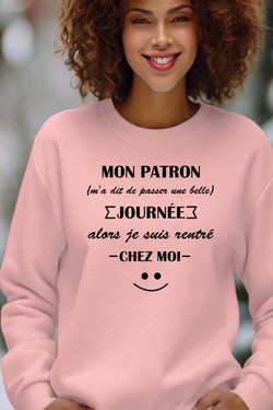 Work Escape - Sweat Col Rond Femme-BLEU ROI