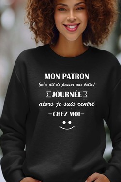 Work Escape - Sweat Col Rond Femme-BLEU ROI