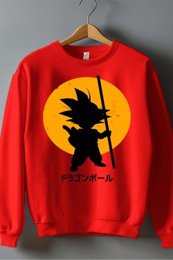 DBZ petit goku - Sweat Col Rond Homme-ROUGE