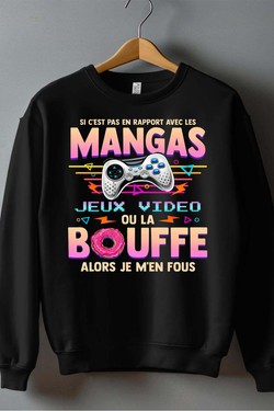Otaku Gamer - Sweat Col Rond Homme-BLEU ROI