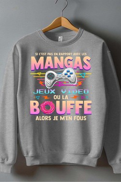 Otaku Gamer - Sweat Col Rond Homme-BLEU ROI