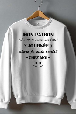 Work Escape - Sweat Col Rond Homme-BLEU ROI