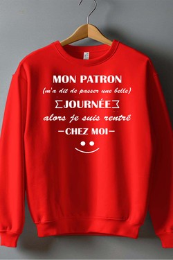 Work Escape - Sweat Col Rond Homme-BLEU ROI