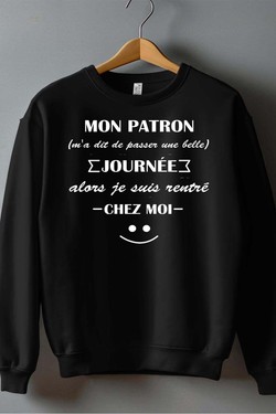 Work Escape - Sweat Col Rond Homme-BLEU ROI