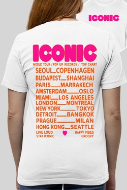 iconic Fluo Orange - Tshirt Femme AR poitrine-BORDEAUX