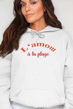 l amow plage - Sweat Capuche Femme-ROSE