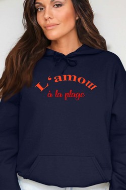 l amow plage - Sweat Capuche Femme-ROSE