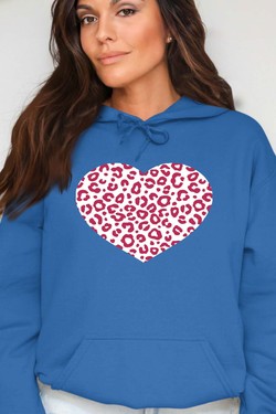 leopard heart - Sweat Capuche Femme-GRIS