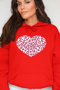 leopard heart - Sweat Capuche Femme-GRIS