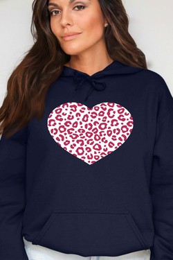 leopard heart - Sweat Capuche Femme-GRIS