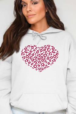 leopard heart - Sweat Capuche Femme-GRIS
