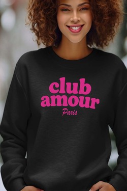 Club amour P - Sweat Col Rond Femme-BLANC