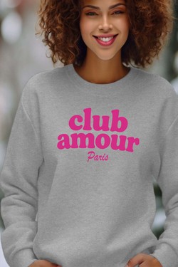 Club amour P - Sweat Col Rond Femme-BLANC