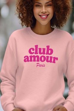 Club amour P - Sweat Col Rond Femme-BLANC