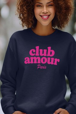 Club amour P - Sweat Col Rond Femme-BLANC