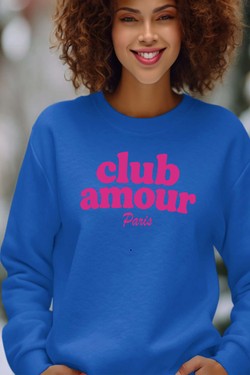 Club amour P - Sweat Col Rond Femme-BLANC