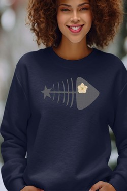 fishbone star - Sweat Col Rond Femme-BLANC