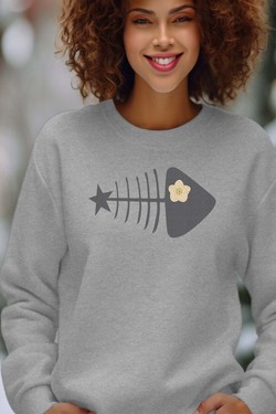 fishbone star - Sweat Col Rond Femme-BLANC