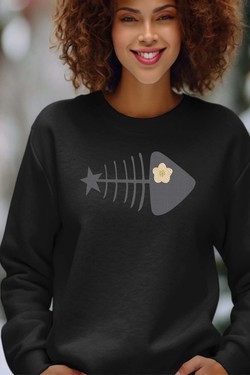 fishbone star - Sweat Col Rond Femme-BLANC