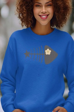 fishbone star - Sweat Col Rond Femme-BLANC