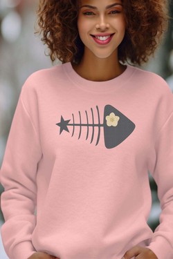 fishbone star - Sweat Col Rond Femme-BLANC