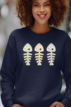 floral fishbone - Sweat Col Rond Femme-BORDEAUX