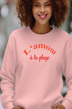 l amow plage - Sweat Col Rond Femme-BLANC