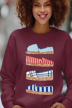 summer strass - Sweat Col Rond Femme-BORDEAUX