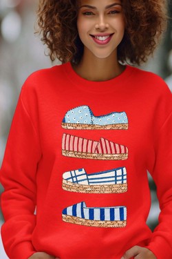 summer strass - Sweat Col Rond Femme-BORDEAUX