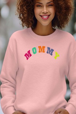 WOOL MOMMY - Sweat Col Rond Femme-ROSE