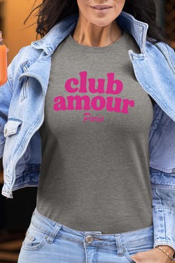 Club amour P - Tshirt Femme-GRIS
