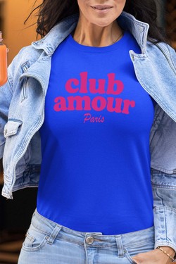 Club amour P - Tshirt Femme-GRIS