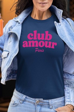 Club amour P - Tshirt Femme-GRIS