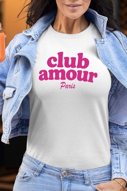 Club amour P - Tshirt Femme-GRIS